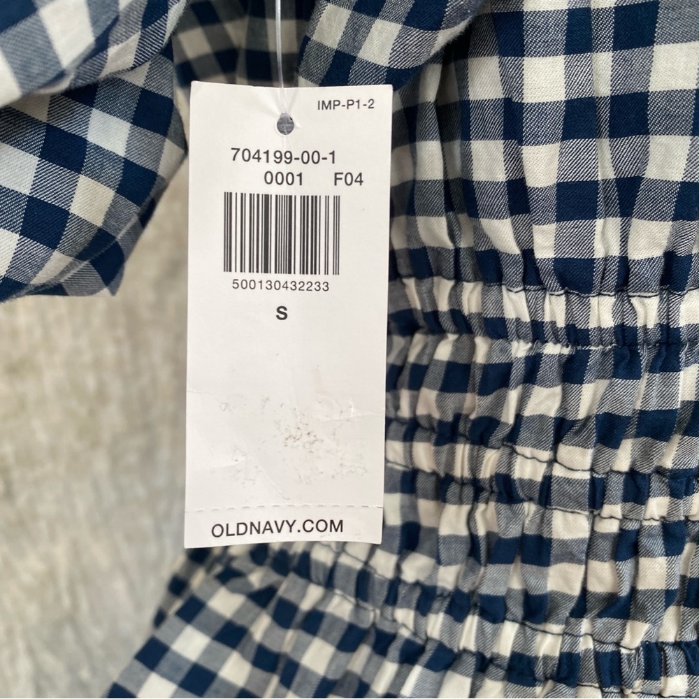 Old Navy black and white Checkered Blouse - Picture 5 of 9